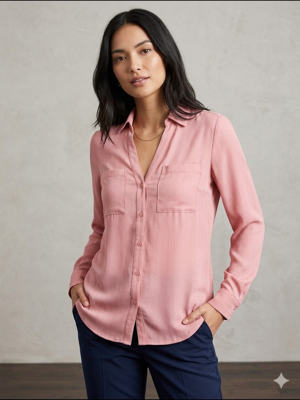 Candie's Dusty Rose Button-Down Shirt